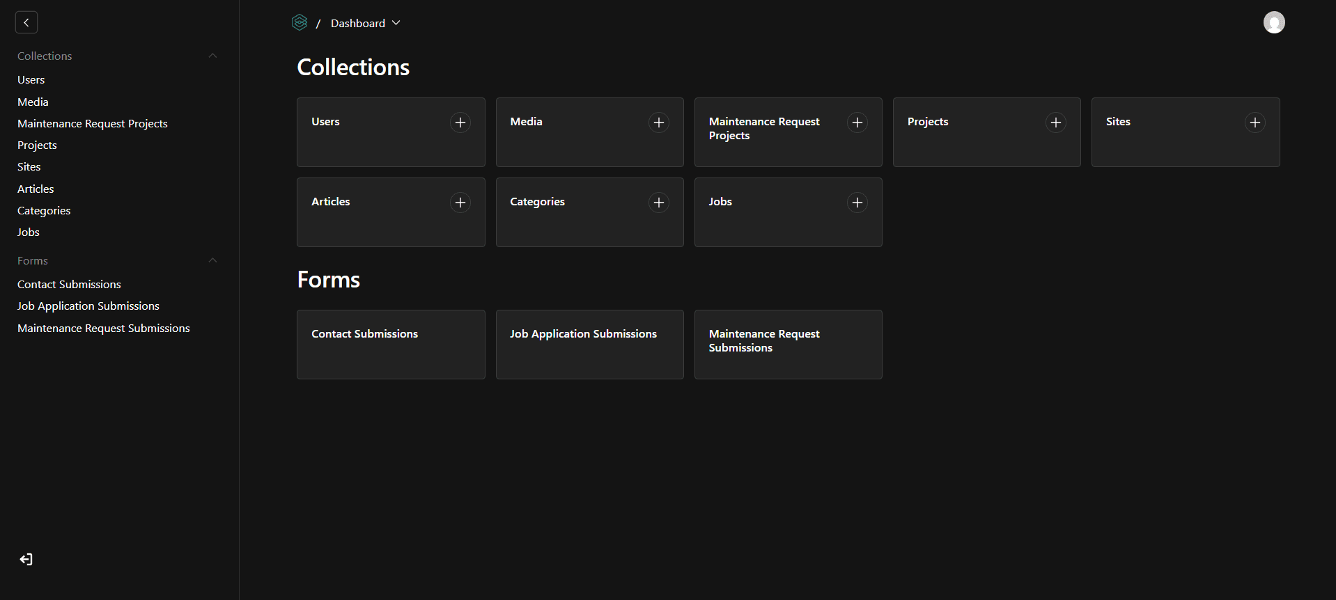 Internal CMS Dashboard